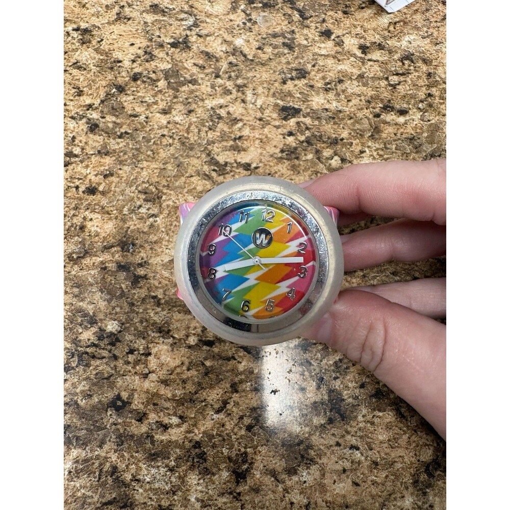 Watchitude Rainbow Zigzag Slap Bracelet Watch Kids Unisex Snap Band Quartz Watch